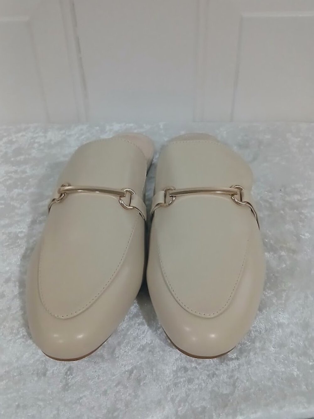 MUSSHOE Women Mules Comfortable Pointed Toe Mules Flats With Buckle Sz.10.5